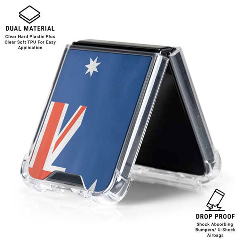 Australia Flag Distressed Galaxy Z Flip7 Clear Case